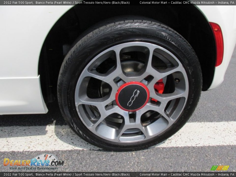 2012 Fiat 500 Sport Bianco Perla (Pearl White) / Sport Tessuto Nero/Nero (Black/Black) Photo #3