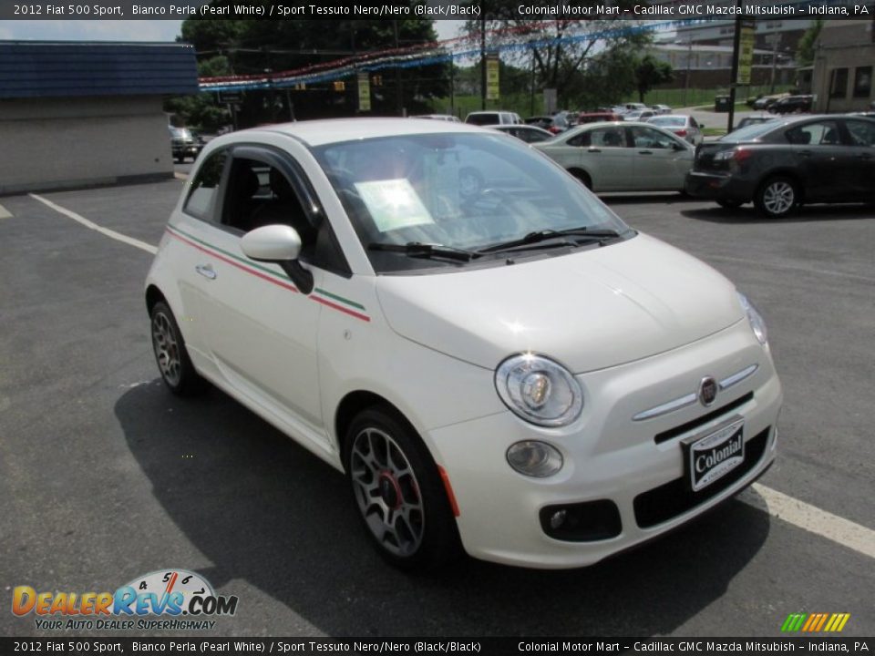 2012 Fiat 500 Sport Bianco Perla (Pearl White) / Sport Tessuto Nero/Nero (Black/Black) Photo #7