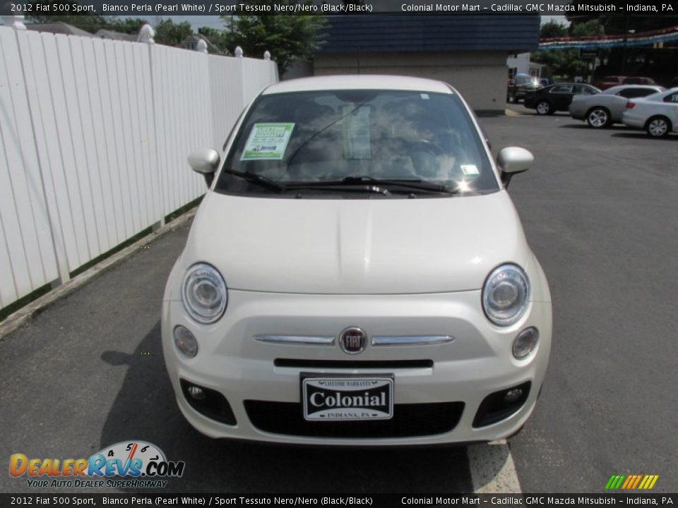 2012 Fiat 500 Sport Bianco Perla (Pearl White) / Sport Tessuto Nero/Nero (Black/Black) Photo #8