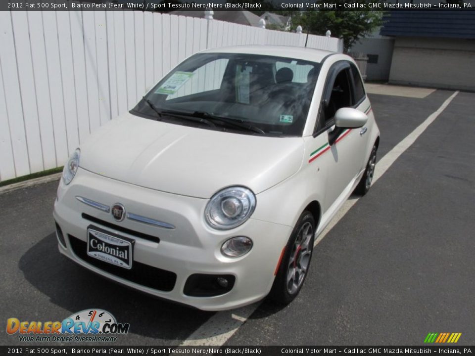 2012 Fiat 500 Sport Bianco Perla (Pearl White) / Sport Tessuto Nero/Nero (Black/Black) Photo #9