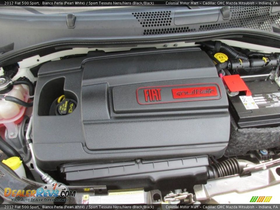 2012 Fiat 500 Sport Bianco Perla (Pearl White) / Sport Tessuto Nero/Nero (Black/Black) Photo #10