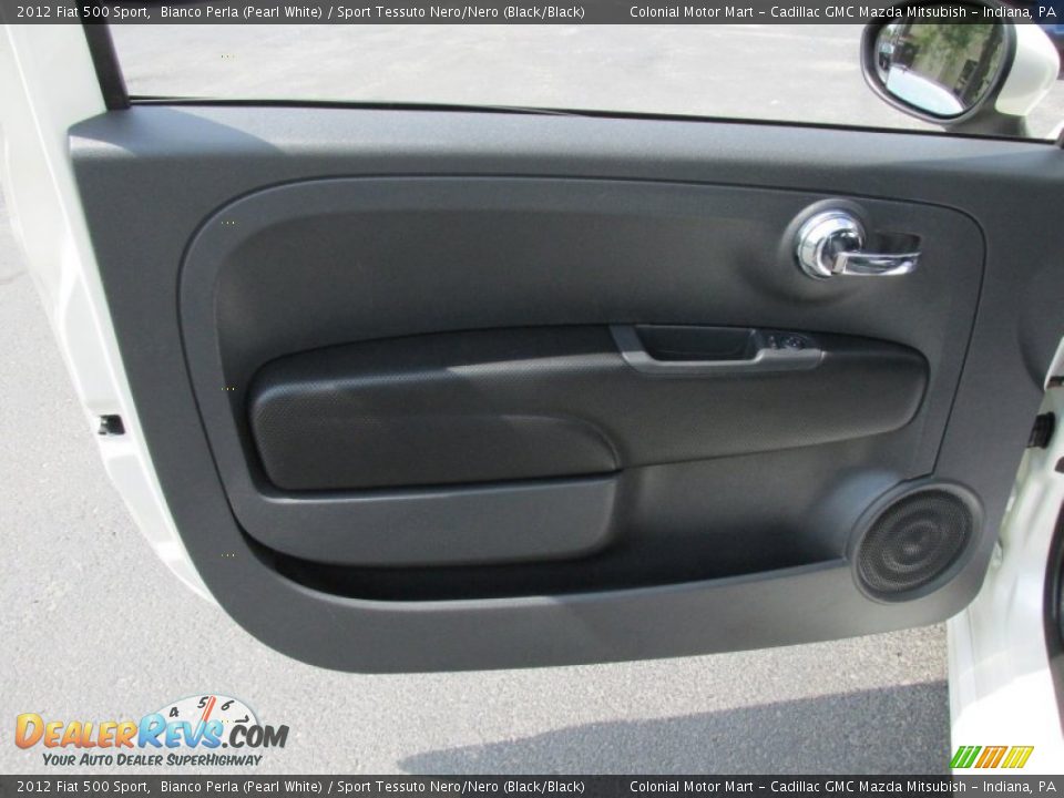 2012 Fiat 500 Sport Bianco Perla (Pearl White) / Sport Tessuto Nero/Nero (Black/Black) Photo #11