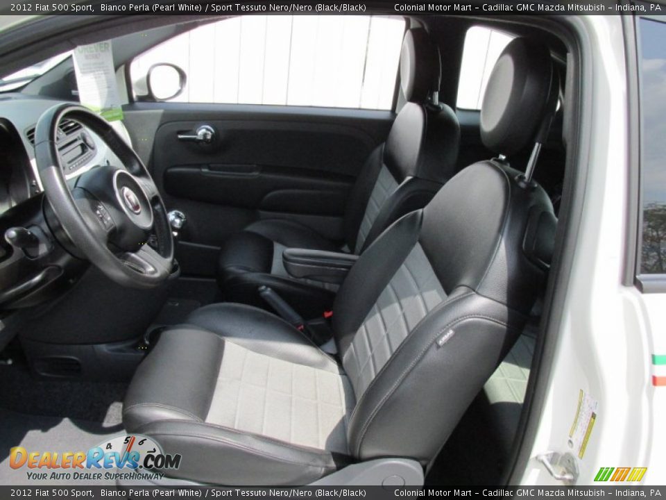 2012 Fiat 500 Sport Bianco Perla (Pearl White) / Sport Tessuto Nero/Nero (Black/Black) Photo #12