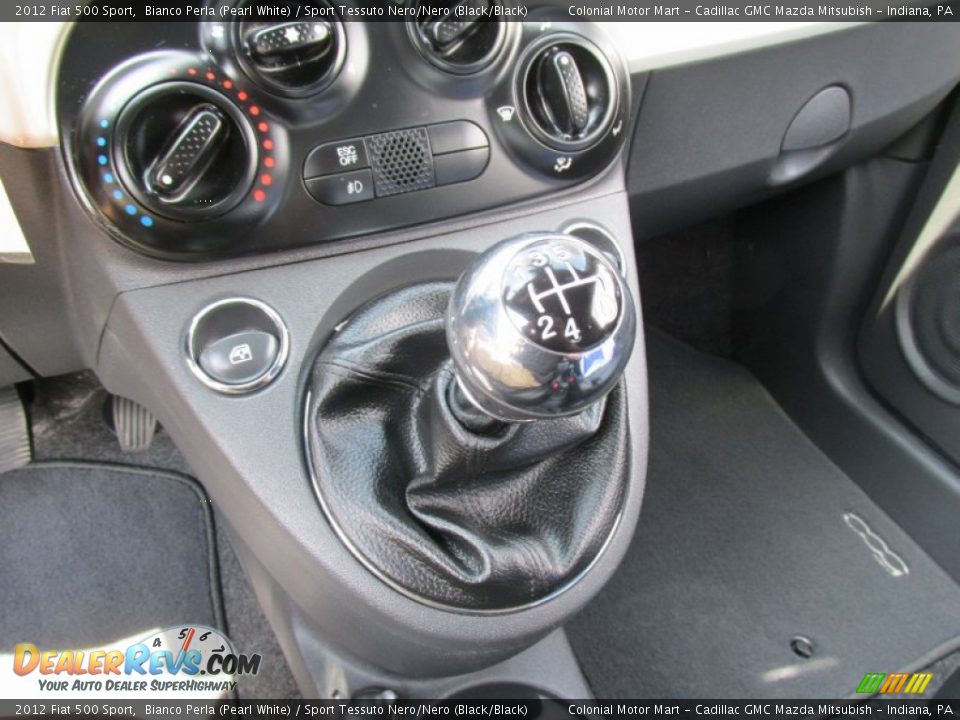 2012 Fiat 500 Sport Bianco Perla (Pearl White) / Sport Tessuto Nero/Nero (Black/Black) Photo #15