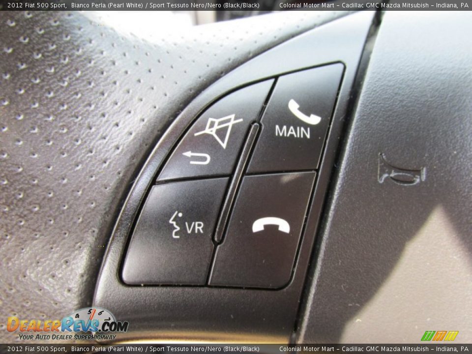 2012 Fiat 500 Sport Bianco Perla (Pearl White) / Sport Tessuto Nero/Nero (Black/Black) Photo #18