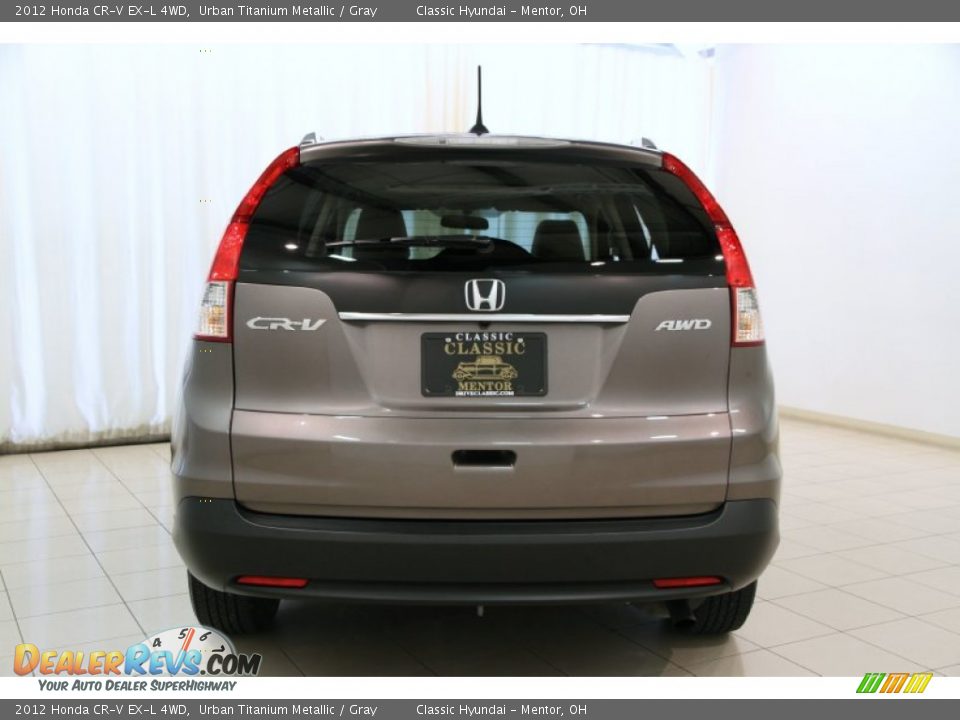 2012 Honda CR-V EX-L 4WD Urban Titanium Metallic / Gray Photo #12
