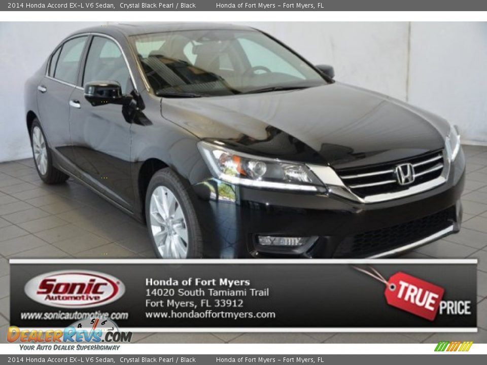 2014 Honda Accord EX-L V6 Sedan Crystal Black Pearl / Black Photo #1