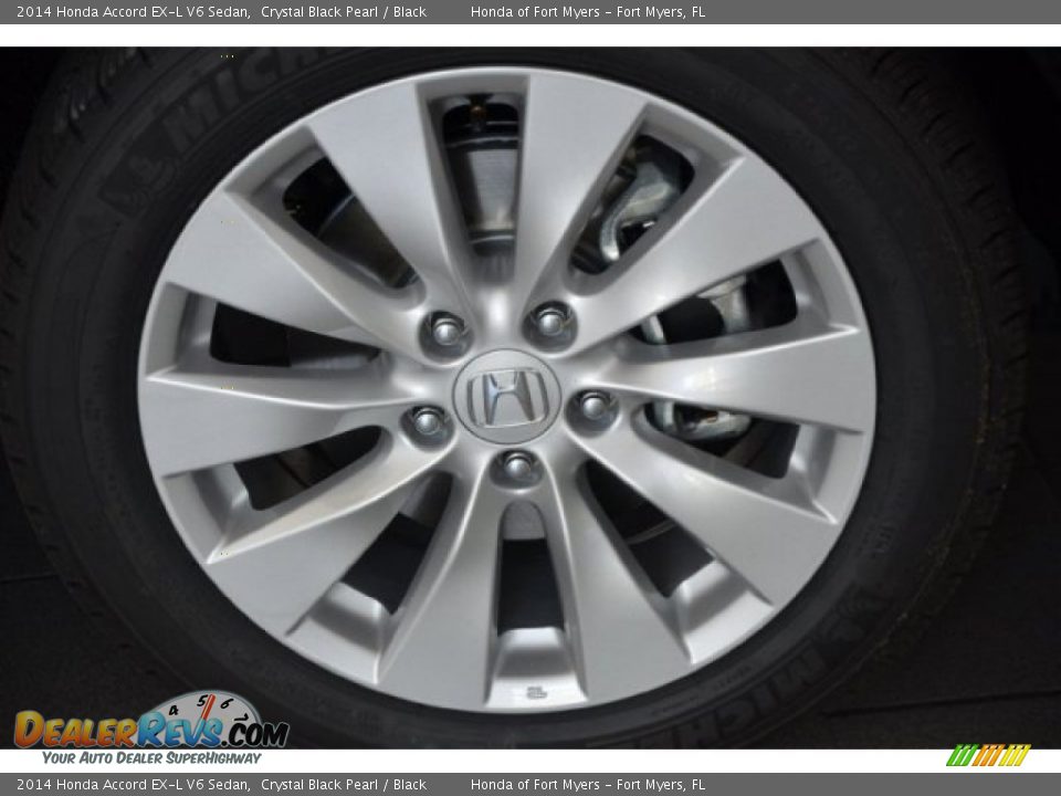 2014 Honda Accord EX-L V6 Sedan Crystal Black Pearl / Black Photo #3