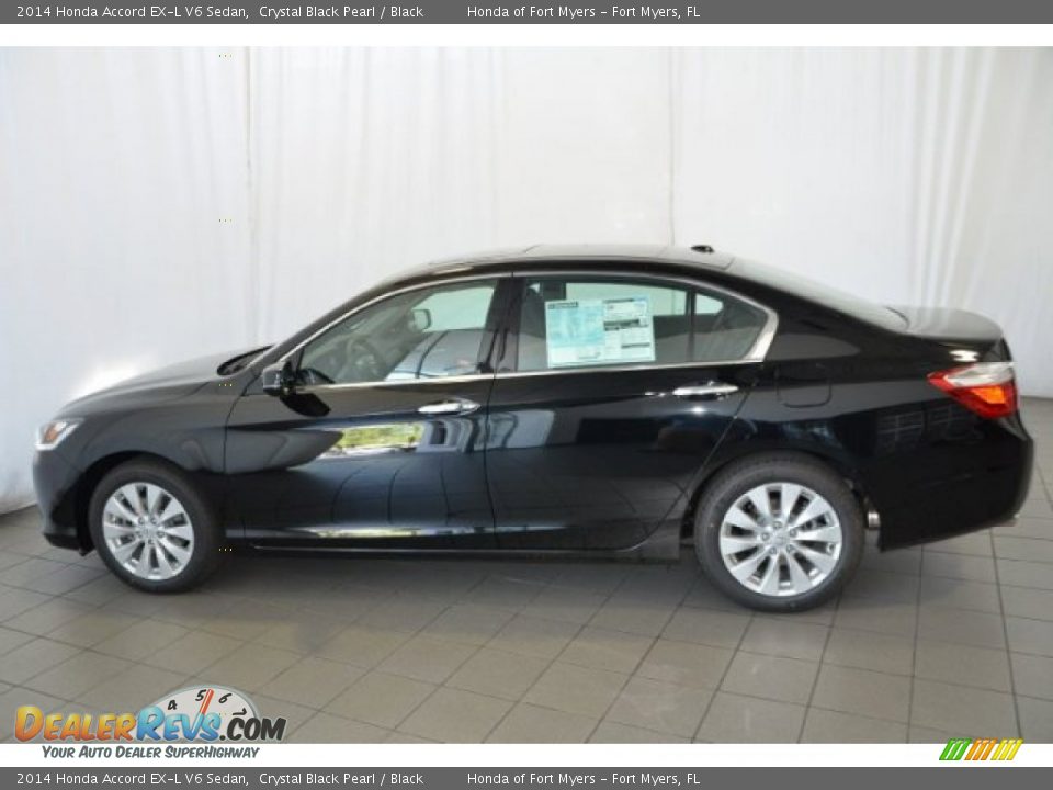 2014 Honda Accord EX-L V6 Sedan Crystal Black Pearl / Black Photo #4
