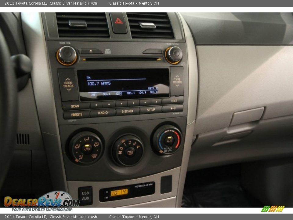 2011 Toyota Corolla LE Classic Silver Metallic / Ash Photo #9