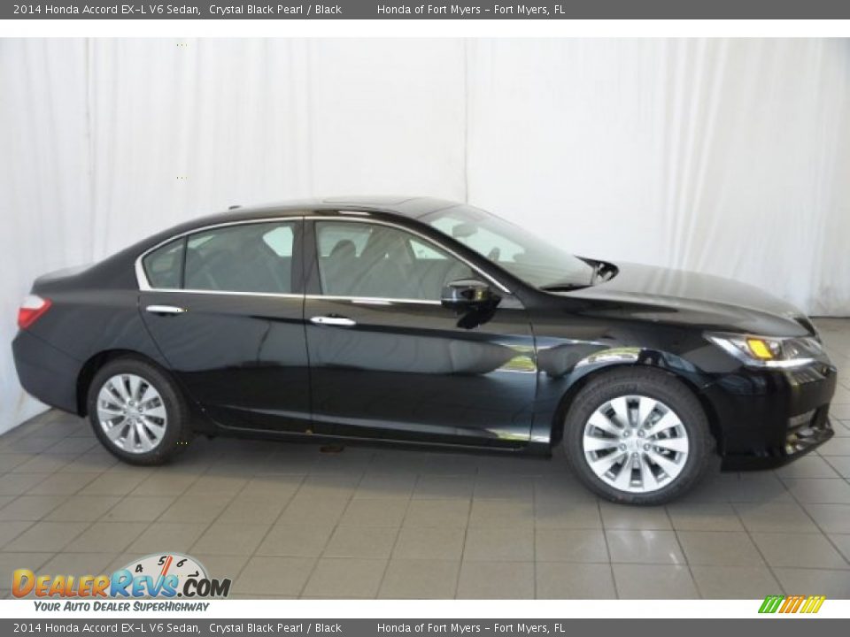 2014 Honda Accord EX-L V6 Sedan Crystal Black Pearl / Black Photo #7