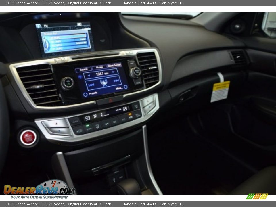 2014 Honda Accord EX-L V6 Sedan Crystal Black Pearl / Black Photo #15