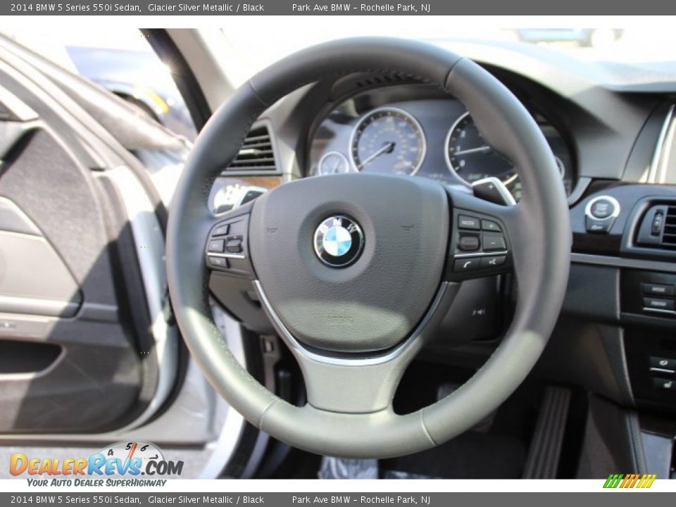 2014 BMW 5 Series 550i Sedan Glacier Silver Metallic / Black Photo #17