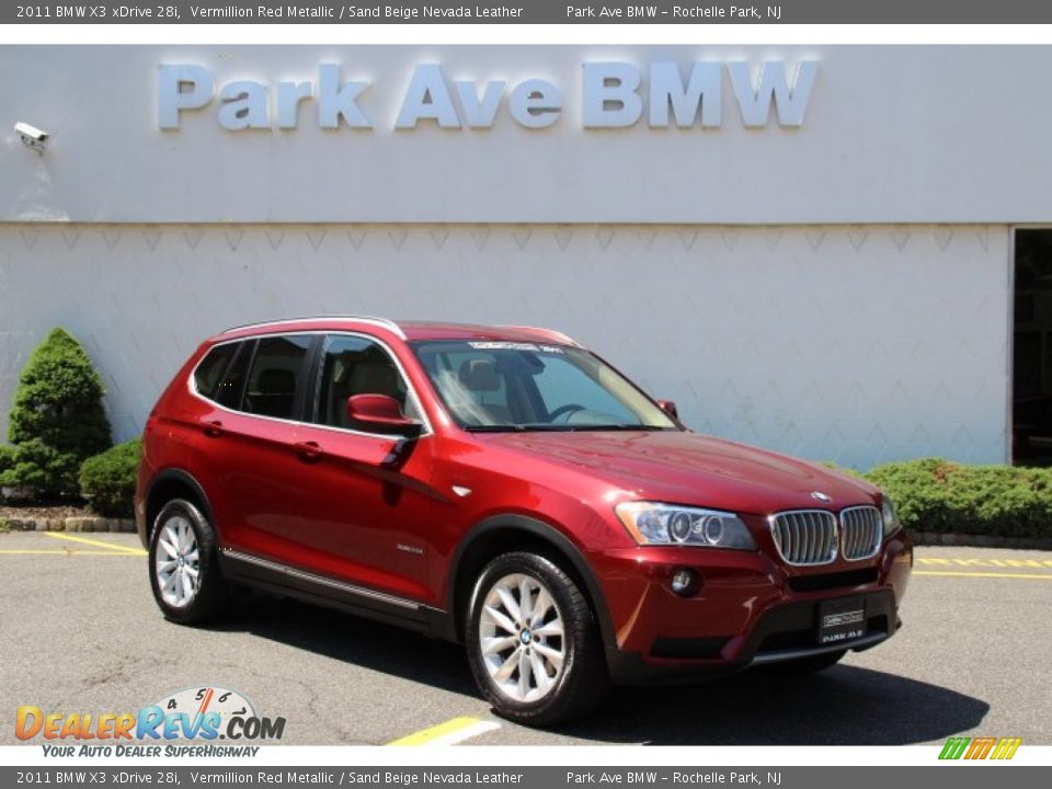 2011 BMW X3 xDrive 28i Vermillion Red Metallic / Sand Beige Nevada Leather Photo #1