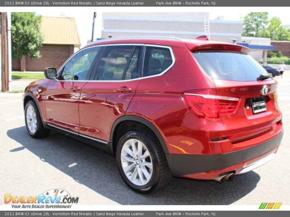2011 BMW X3 xDrive 28i Vermillion Red Metallic / Sand Beige Nevada Leather Photo #5