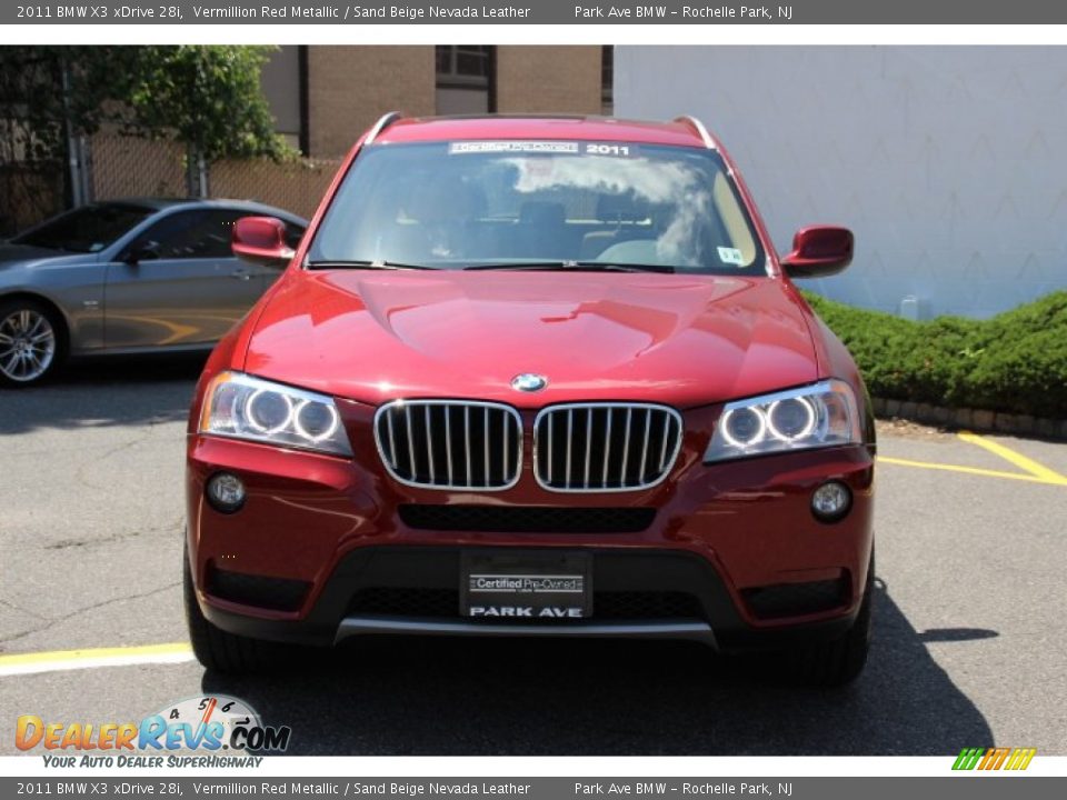 2011 BMW X3 xDrive 28i Vermillion Red Metallic / Sand Beige Nevada Leather Photo #8