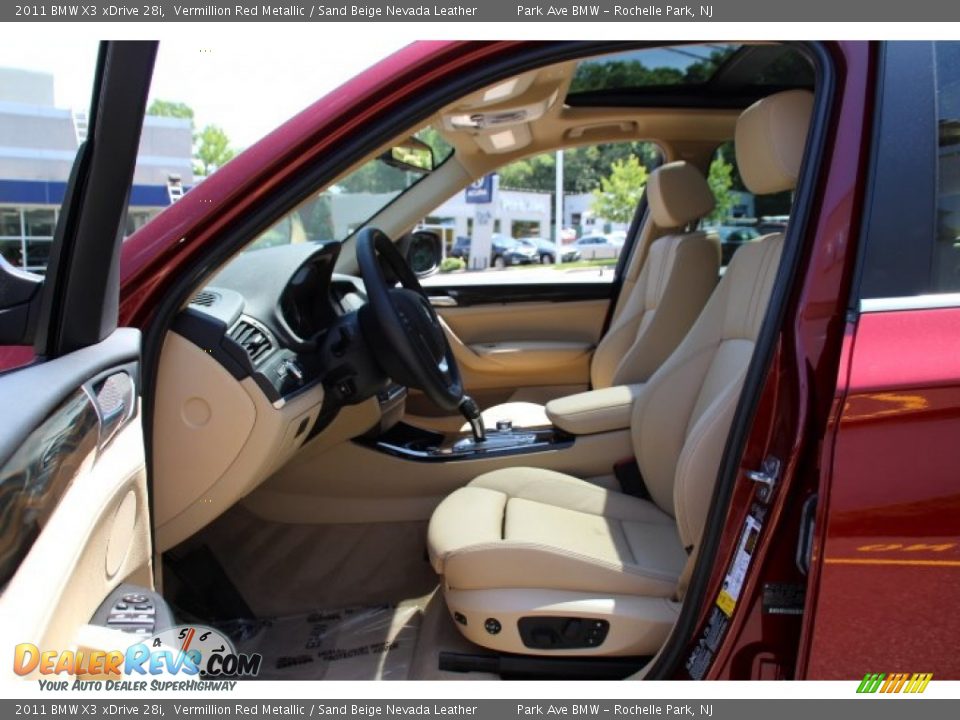 2011 BMW X3 xDrive 28i Vermillion Red Metallic / Sand Beige Nevada Leather Photo #11