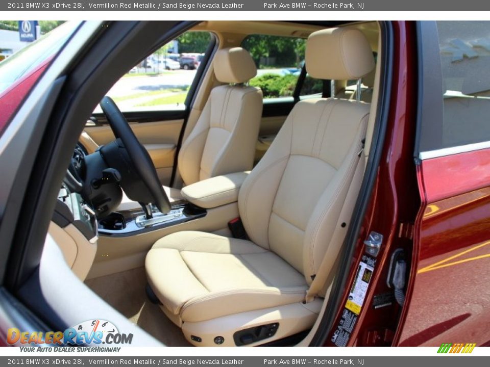 2011 BMW X3 xDrive 28i Vermillion Red Metallic / Sand Beige Nevada Leather Photo #12