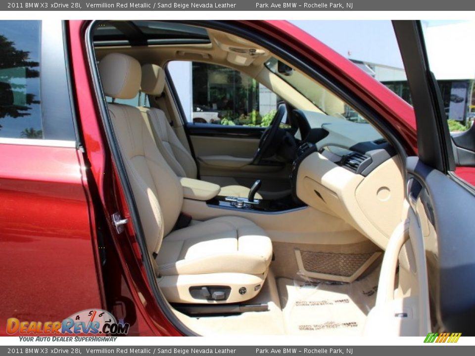 2011 BMW X3 xDrive 28i Vermillion Red Metallic / Sand Beige Nevada Leather Photo #27