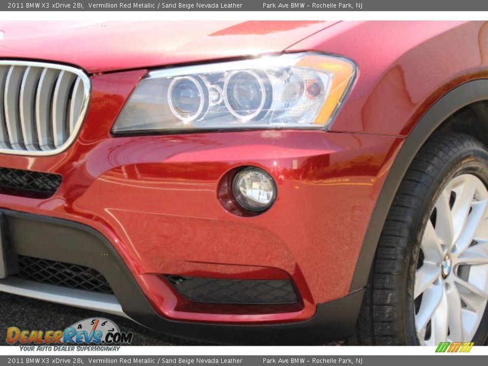 2011 BMW X3 xDrive 28i Vermillion Red Metallic / Sand Beige Nevada Leather Photo #30