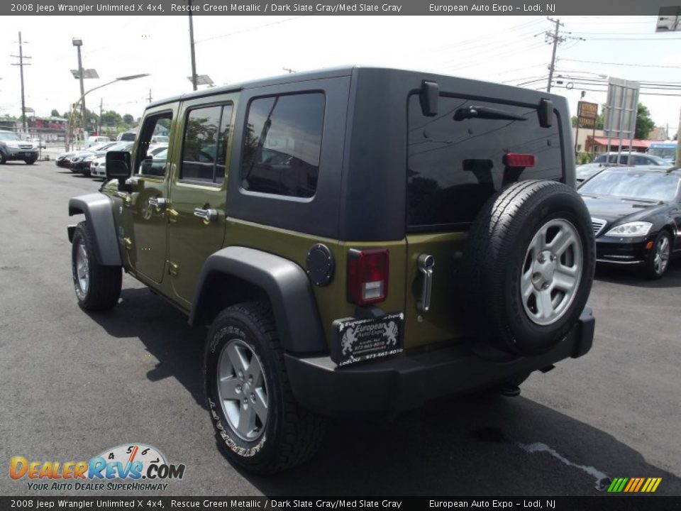 2008 Jeep Wrangler Unlimited X 4x4 Rescue Green Metallic / Dark Slate Gray/Med Slate Gray Photo #3