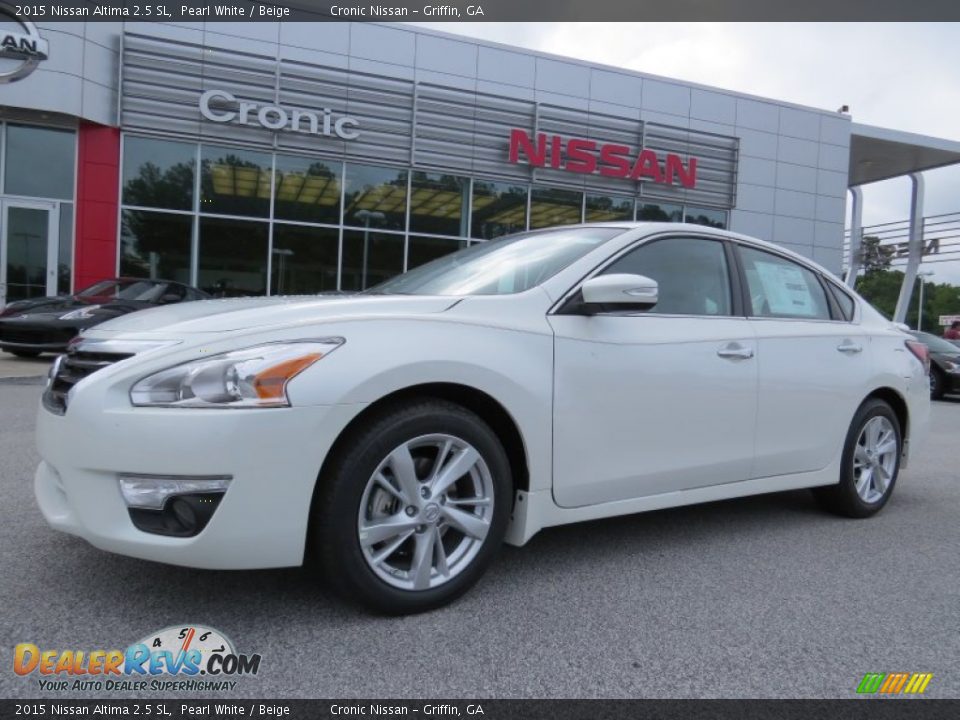 2015 Nissan Altima 2.5 SL Pearl White / Beige Photo #1