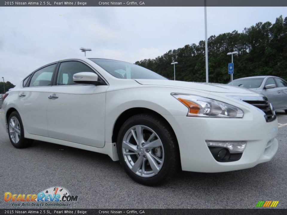 2015 Nissan Altima 2.5 SL Pearl White / Beige Photo #7