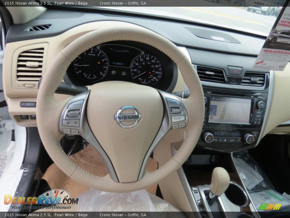 2015 Nissan Altima 2.5 SL Pearl White / Beige Photo #12