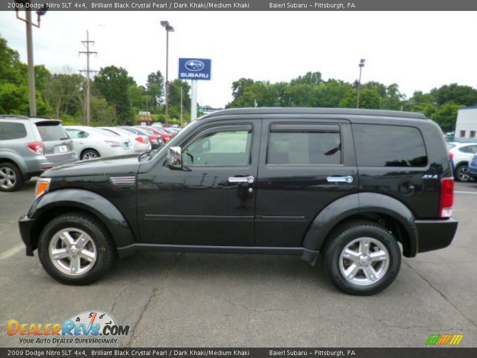 2009 Dodge Nitro SLT 4x4 Brilliant Black Crystal Pearl / Dark Khaki/Medium Khaki Photo #4