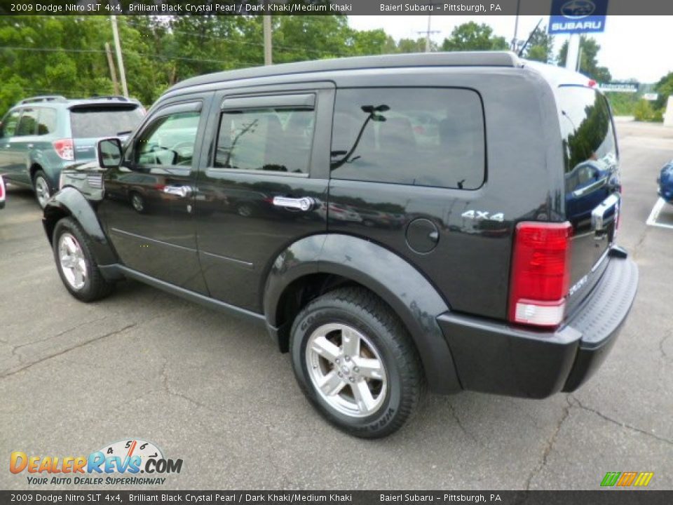 2009 Dodge Nitro SLT 4x4 Brilliant Black Crystal Pearl / Dark Khaki/Medium Khaki Photo #5