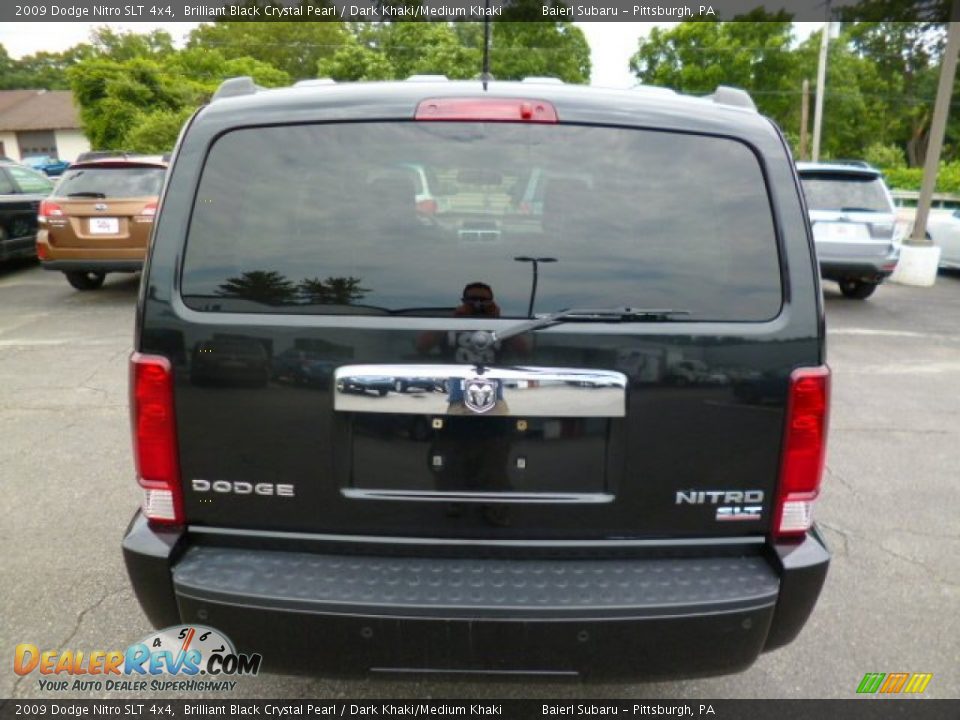 2009 Dodge Nitro SLT 4x4 Brilliant Black Crystal Pearl / Dark Khaki/Medium Khaki Photo #6
