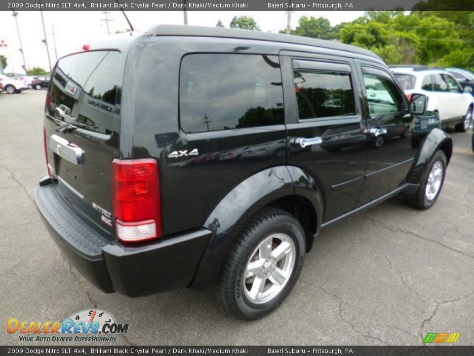 2009 Dodge Nitro SLT 4x4 Brilliant Black Crystal Pearl / Dark Khaki/Medium Khaki Photo #7