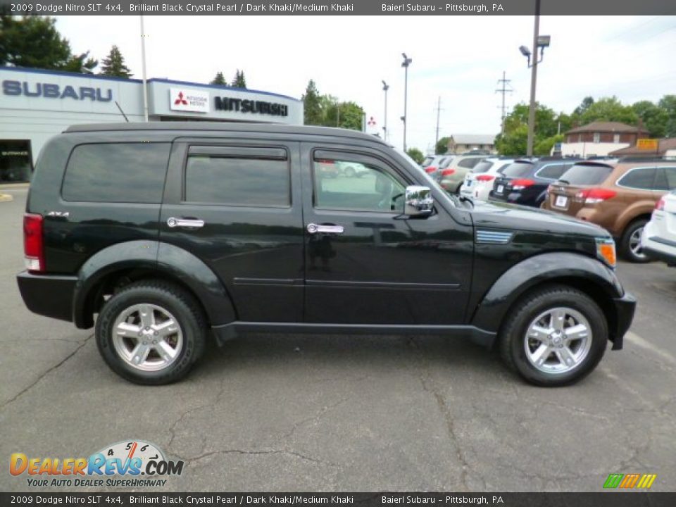 2009 Dodge Nitro SLT 4x4 Brilliant Black Crystal Pearl / Dark Khaki/Medium Khaki Photo #8