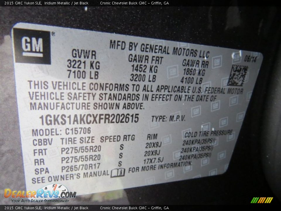 2015 GMC Yukon SLE Iridium Metallic / Jet Black Photo #16