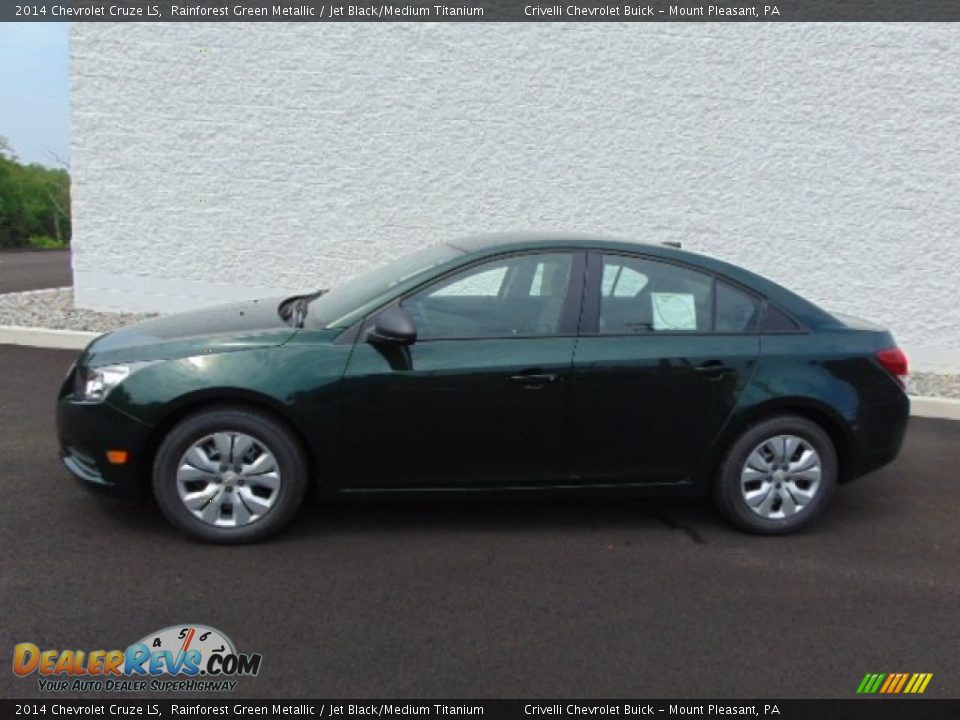 2014 Chevrolet Cruze LS Rainforest Green Metallic / Jet Black/Medium Titanium Photo #2