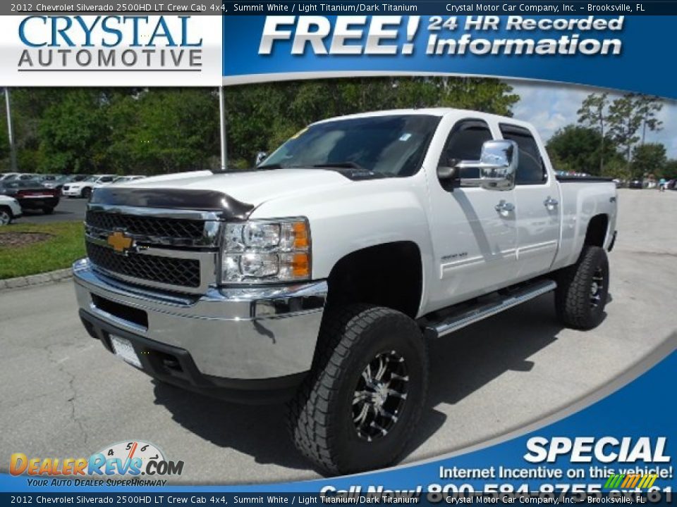 2012 Chevrolet Silverado 2500HD LT Crew Cab 4x4 Summit White / Light Titanium/Dark Titanium Photo #1