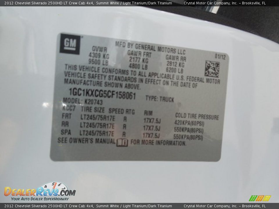 2012 Chevrolet Silverado 2500HD LT Crew Cab 4x4 Summit White / Light Titanium/Dark Titanium Photo #23