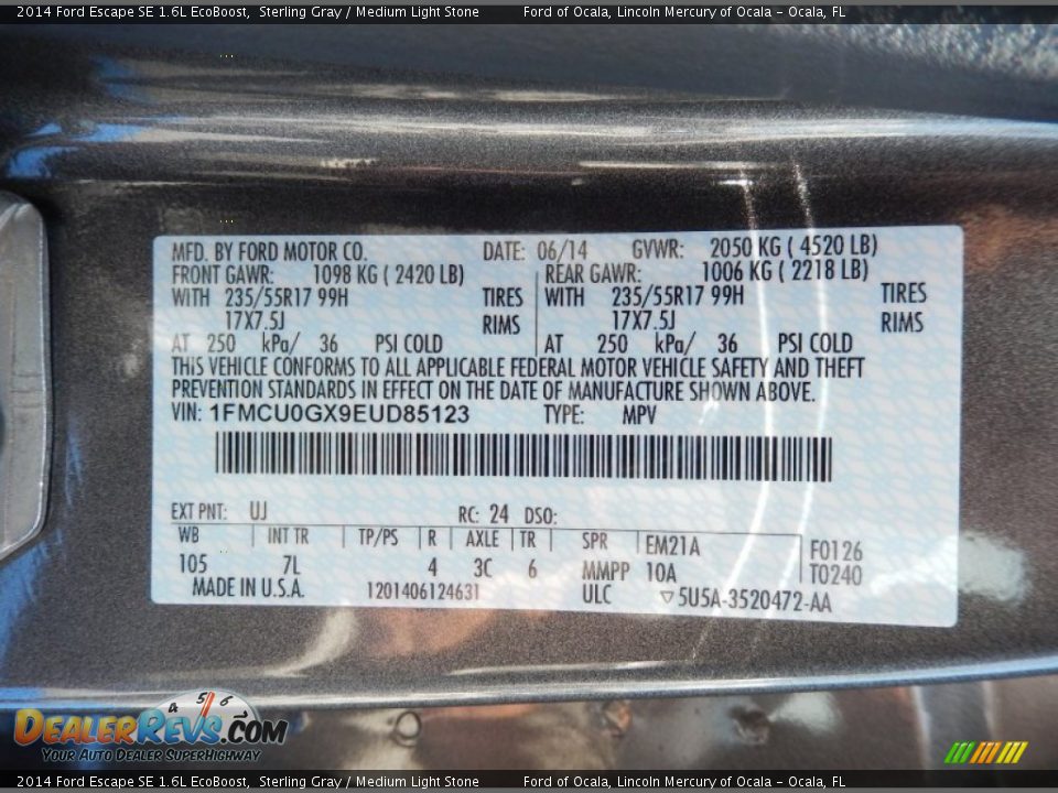 2014 Ford Escape SE 1.6L EcoBoost Sterling Gray / Medium Light Stone Photo #12