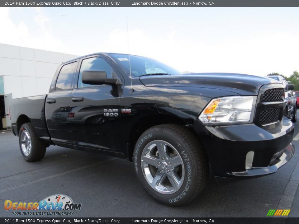 2014 Ram 1500 Express Quad Cab Black / Black/Diesel Gray Photo #4