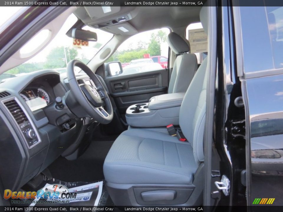 2014 Ram 1500 Express Quad Cab Black / Black/Diesel Gray Photo #7