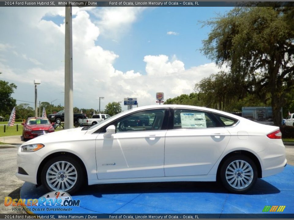 2014 Ford Fusion Hybrid SE White Platinum / Dune Photo #2
