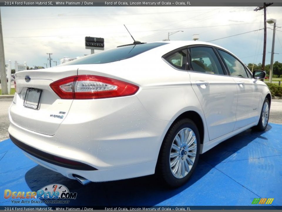 2014 Ford Fusion Hybrid SE White Platinum / Dune Photo #3