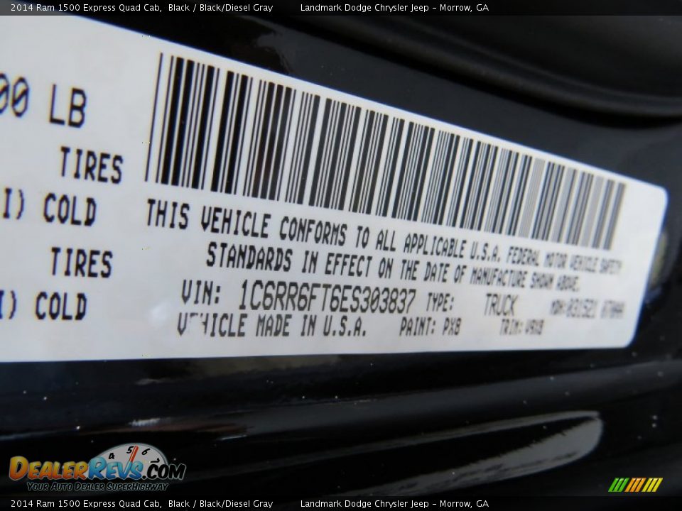 2014 Ram 1500 Express Quad Cab Black / Black/Diesel Gray Photo #10