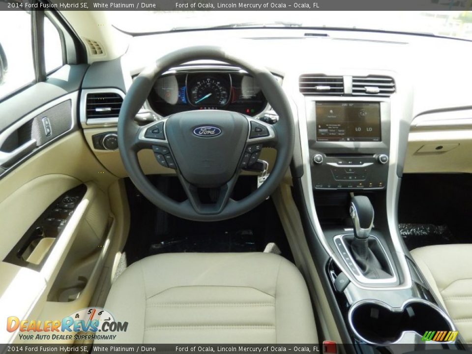 2014 Ford Fusion Hybrid SE White Platinum / Dune Photo #9