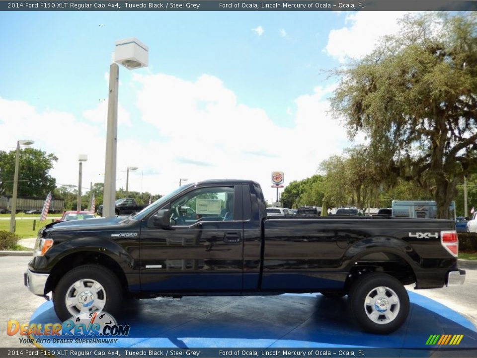 2014 Ford F150 XLT Regular Cab 4x4 Tuxedo Black / Steel Grey Photo #2