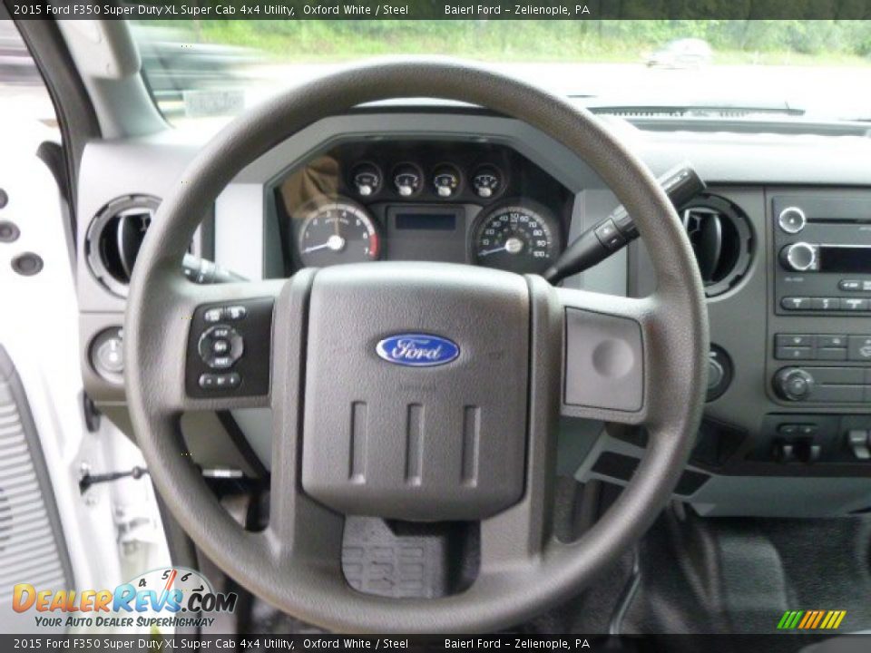2015 Ford F350 Super Duty XL Super Cab 4x4 Utility Steering Wheel Photo #19