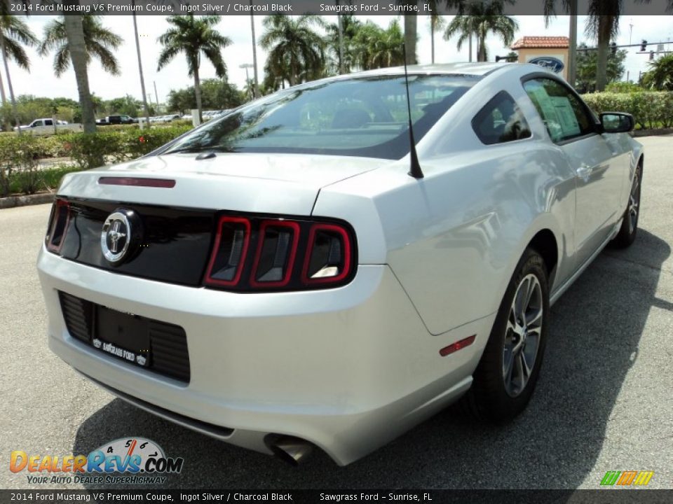 2014 Ford Mustang V6 Premium Coupe Ingot Silver / Charcoal Black Photo #6