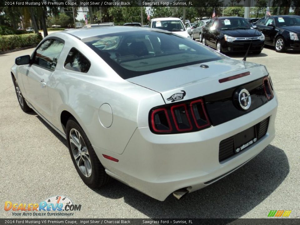 2014 Ford Mustang V6 Premium Coupe Ingot Silver / Charcoal Black Photo #9