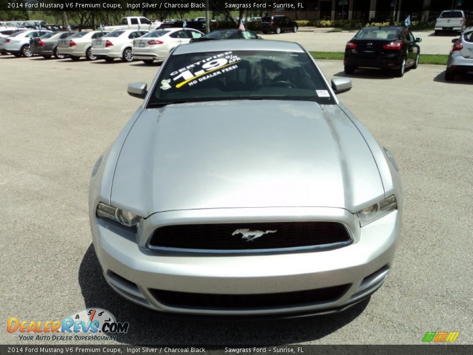 2014 Ford Mustang V6 Premium Coupe Ingot Silver / Charcoal Black Photo #16