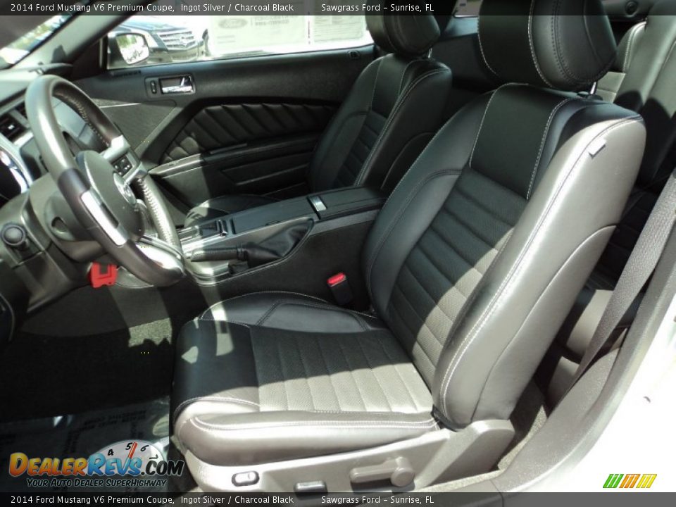2014 Ford Mustang V6 Premium Coupe Ingot Silver / Charcoal Black Photo #19